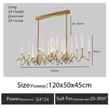 Luxury Crystal Pendant Chandelier Nordic Tree Branch Candle Shaped Indoor Lighting Living Room Bedroom Led Decoration Light
