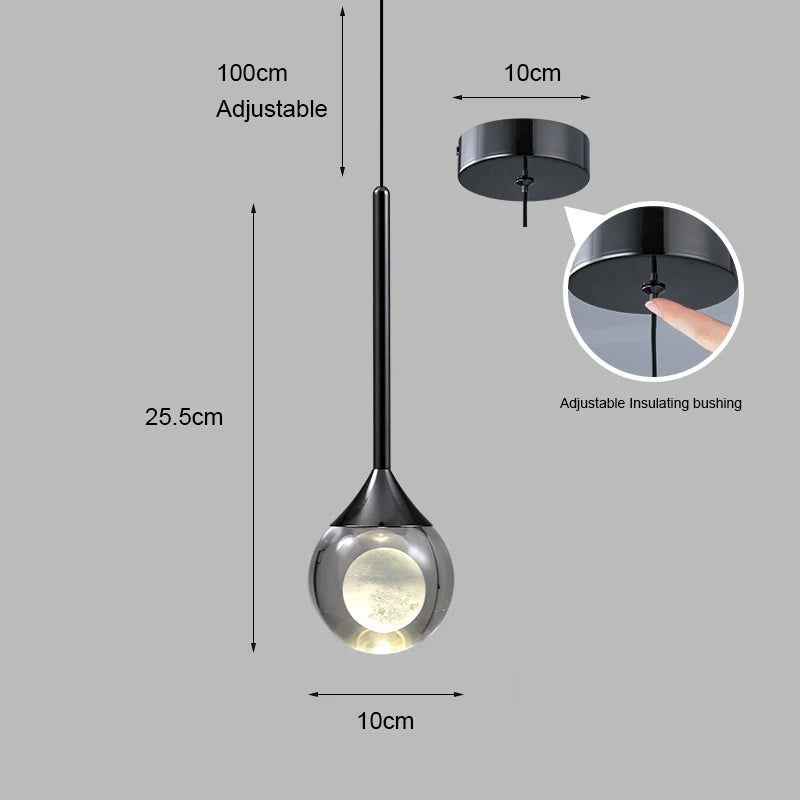 Modern Luxury Pendant Light Creative Moon Restaurant Ceiling Lamp Indoor Decoration Lighting Fixtures Living Bar Counter