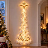2027 Christmas Magic Trail Wall Light-LED Glowing Xmas Scene Wall Decoration,Santa Sleigh Reindeer Hanging Decor for New Year Pa