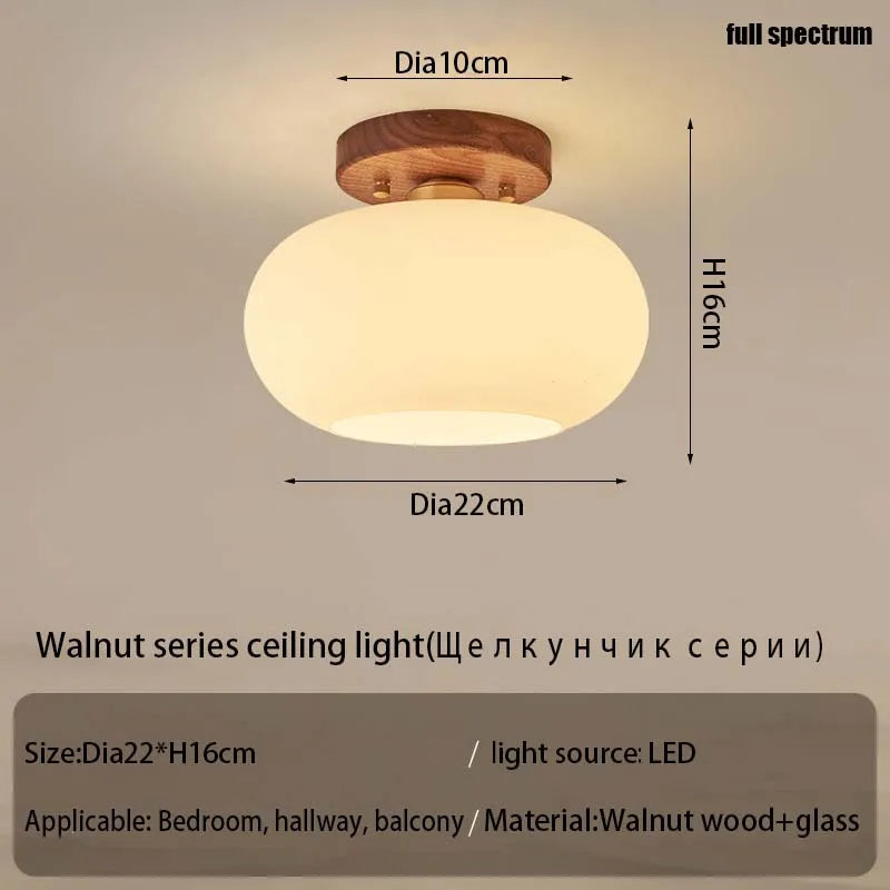 Home Lighting Walnut Copper LED Ceiling Light Corridor Living Room Light Interior Decoration Modern Ceiling Light Fixtures