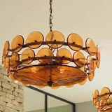 Lorenzo Chandelier Vintage French Living Room Hanging Lamp Orange Chandelier Villa Bedroom Dining Room Medieval Round Large Lamp