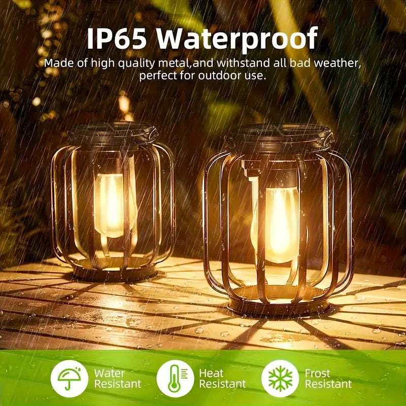 Solar Lanterns Outdoor Lights, Brighter Hanging Solar Lights Outdoor Waterproof, Auto On/Off Outdoor Solar Lights for Garden