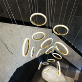 Modern Long Spiral Chandelier - Grand Staircase Pendant Lamp for High Ceilings