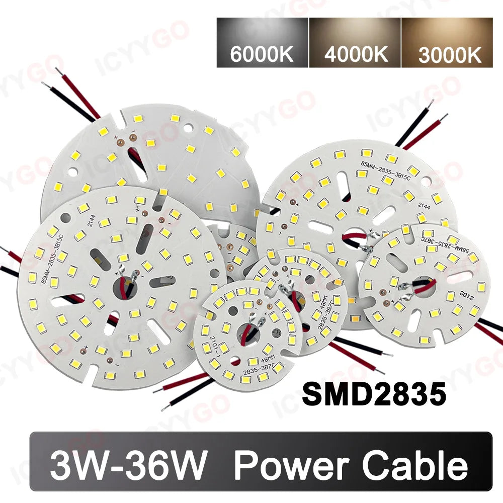 LED High Power Lamp Bead Lamp PCB 2835 Chip 3W 5W 7W 9W 12W 15W 18W 24W 36W 40MM 74MM 85MM Suitable For Bulb Downlight Spotlight
