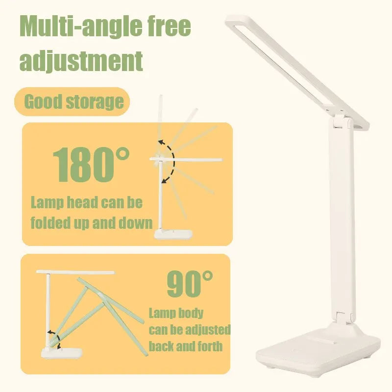 Led Touch Folding Table Lamp Bedside Reading Eye Protection Night Lamp Portable 4000mAh Battery Dimmable Desk Lamp