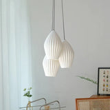 Mid-Century White Ceramic Cluster Pendant Light (3/5 Lamp) - Vintage Small Milk Glass Style Ceiling Chandelier Fixture for Kitchen Island & Dining Room