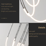 Modern Art Bar Counter Chandelier Restaurant LED Hanging Lamp Simple Line Home Decor Pendant Light Lobby Pendant Light Lamparas