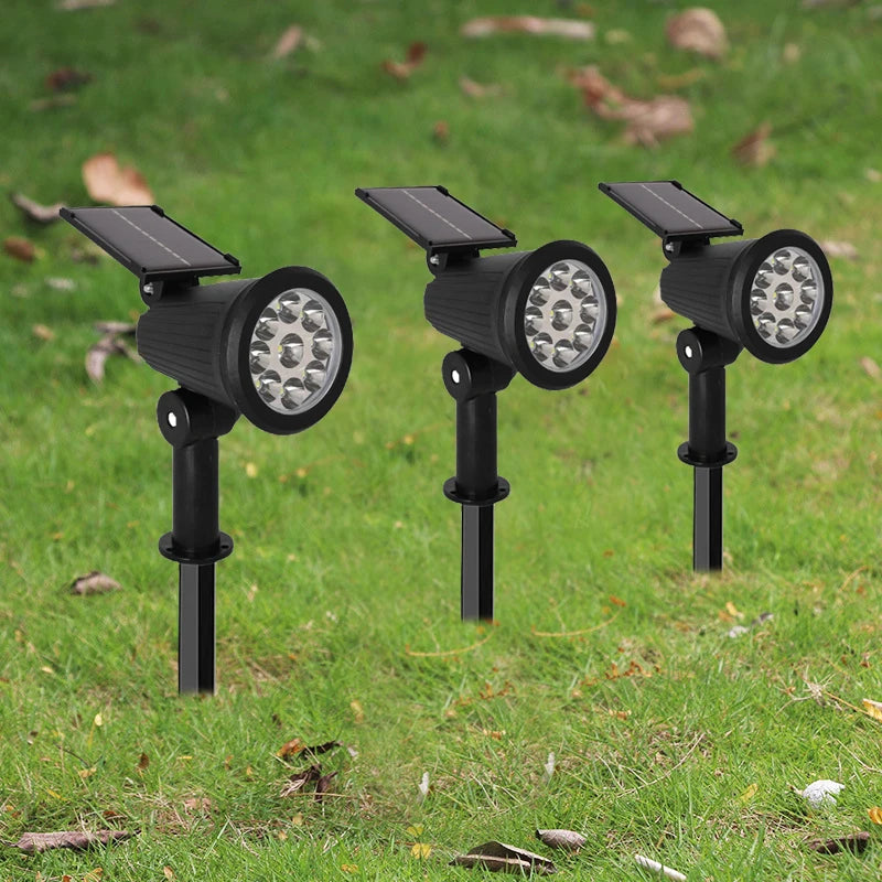 Highlighted Solar Lawn Lights Outdoor Landscape 9 Led Spotlights Ip65 Waterproof Upgraded Solar Powered Wall Lamp Villa Garden