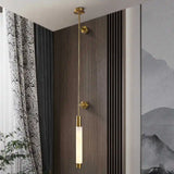 Simple Natural White Marble Wall Light Copper Creative Sconce Hotel Hall Room Parlor Bathroom Lamp