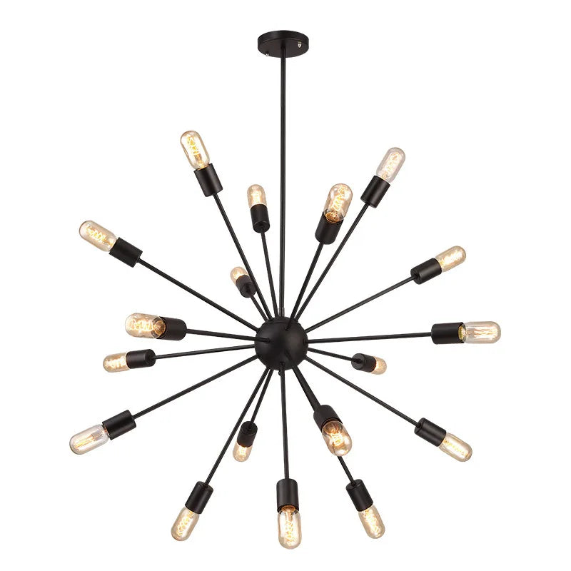 Modern Chandeliers Pendant Lamps Industrial Stair Lighting Fixtures Black Tube Spider Hanging Lamp Living Room Lighting Fixture