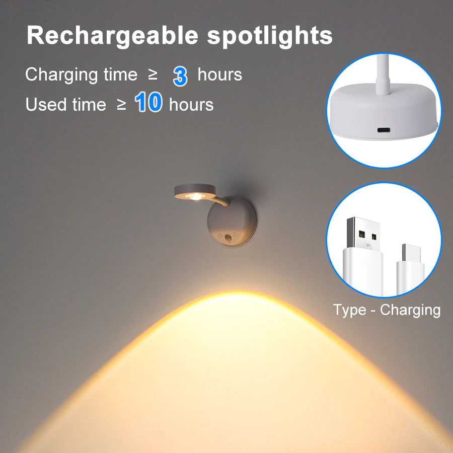 Led Motion Sensor Night Light USB Rechargeable Induction Wireless Dimmable Wall Lamp For Kitchen Bedroom Living Room Mural Light