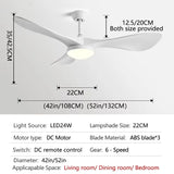 DC 35W 52Inch Ceiling Fan 3 ABS Strong Blade Restaurant Fan Support Remote Control 110V 220V Industrial Vintage Ceiling fans