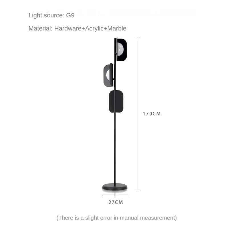 Nordic Minimalist Living Room Sofa Staircase Corner Light Dining Room Bedroom Decoration Long Pole Long Arm Marble G9 Floor Lamp