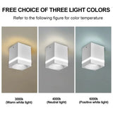 Square Surface Mount LED Downlight - No-Drill Ceiling Spotlight (7W-15W)