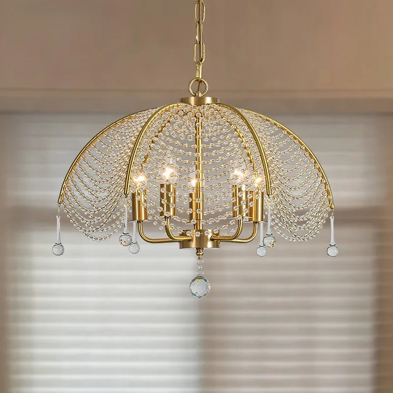 Nordic Modern Crystal Chandelier Pendant Light For Living Room Bedroom Dining Room Bar Kitchen E14 Bulb Decorate Hanging Lamp