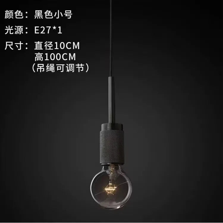 American-Style Retro Minimalist Hallway Foyer Pendant Light, Loft Industrial Style, Suitable for Restaurant, Bar, Clothing Store, Café, Single-Head Decorative Light, Light Luxury Bedside Small Pendant Lamp