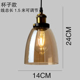 American Retro Industrial Loft Chandelier Bar Counter Restaurant Bar Pendant Lamp Creative Home Simple Glass Hanging Lights