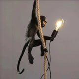 Retro Industrial Monkey Resin Pendant Light - Creative Chameleon Animal Hanging Lamp
