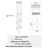 Crystal UFO Chandelier Pendant Lamp Bedside Pendant Light Entryway Hallway Background Wall Ambient Light Entrance Decoration