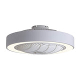 Modern Round Black/White/Gray 22 Inch LED Ceiling Fan Light with Remote Control for Study Room Bedroom