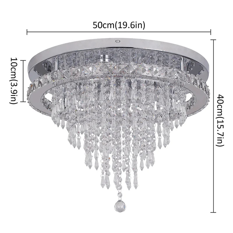 Smart LED K9 Crystal Chandelier - Modern Luxury Remote Control Ceiling Light
