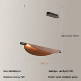 Nordic Wood Grain Leaves Led Pendant Light Wabi Sabi Restaurant Table Bar Chandelier Lighting Home Tea Room Decor Hanging Lamps