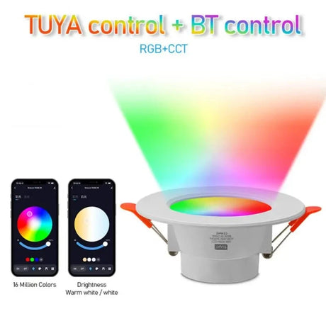 10W Tuya RGB LED Spot Light Smart Downlight Bluetooth Spot Celling Lamp Color Changing Warm Cool Light For Alexa Google Home
