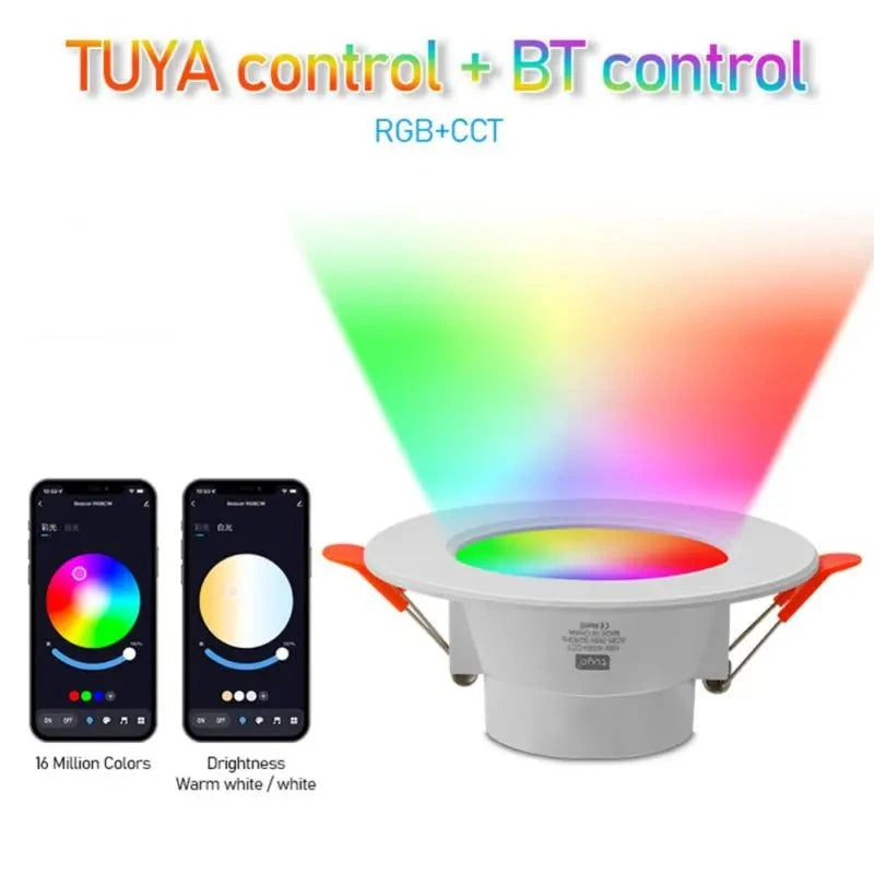 10W Tuya RGB LED Spot Light Smart Downlight Bluetooth Spot Celling Lamp Color Changing Warm Cool Light For Alexa Google Home