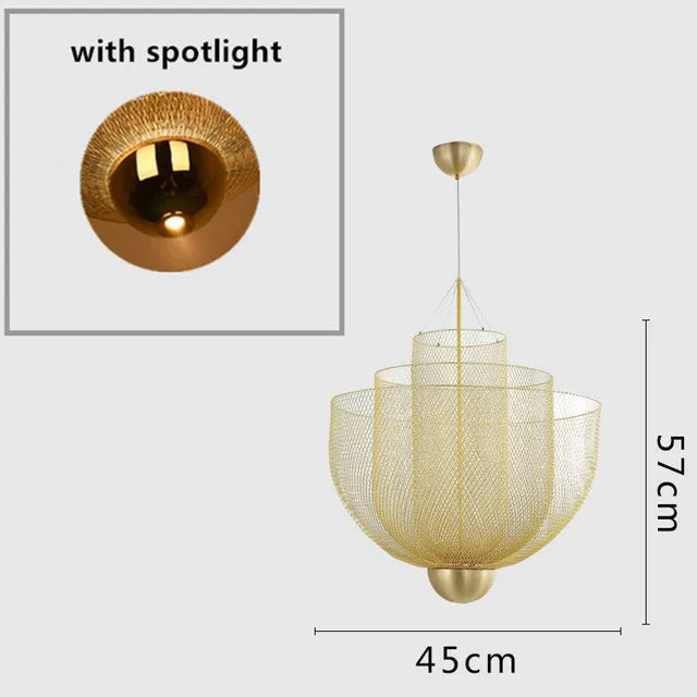 Artpad Modern Moooi Metal Grid Ceiling Chandelier Designer Chrome Meshmatic Dining Table Restaurant Led Large Hanging Lamps