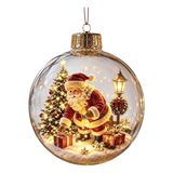 Luminous Transparent Christmas Hanging Ball LED Lights Snowman Christmas Tree Decor Elk Sock Xmas Tree Ornaments Christmas Tree