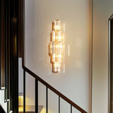 Modern Crystal Wall Lamp 3-Layer Wall Crystal Sconce Light E14 Led Corn Lights