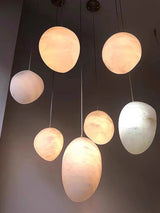 Luxury Marble Pebble Chandelier - Modern Alabaster Pendant Light for Staircase