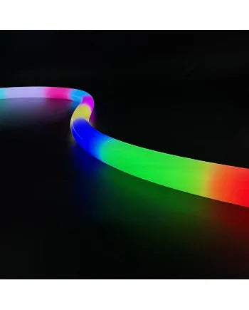 22mm 360-Degree WS2811 DC24V RGB Neon Flex Light (40 Pixels/m, Double PCBA) - IP67 Waterproof Black Sleeve Smart Tube