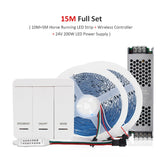 DC24V 10M WS2811 Horse Race LED Strip 2835 120Led/m Running Water Flowing Light with Wireless Controller Cool Natural Warm White