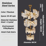 2026 Luxury Customizable Large Chandelier Pendant Light Ceiling Lamp Dimmable K9 Crystal Luster For Staircase Luminaire