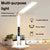 Multifunction 3 Color LED Table Lamp 2 Headed Folding With Fan Clock Desk Lamp USB Charging Bedside Reading Night Light