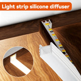 Light Strip Silicone Tube LED Diffuser Flexible Black and White Lampshade with Edge Contour Light Mask Plate Cover