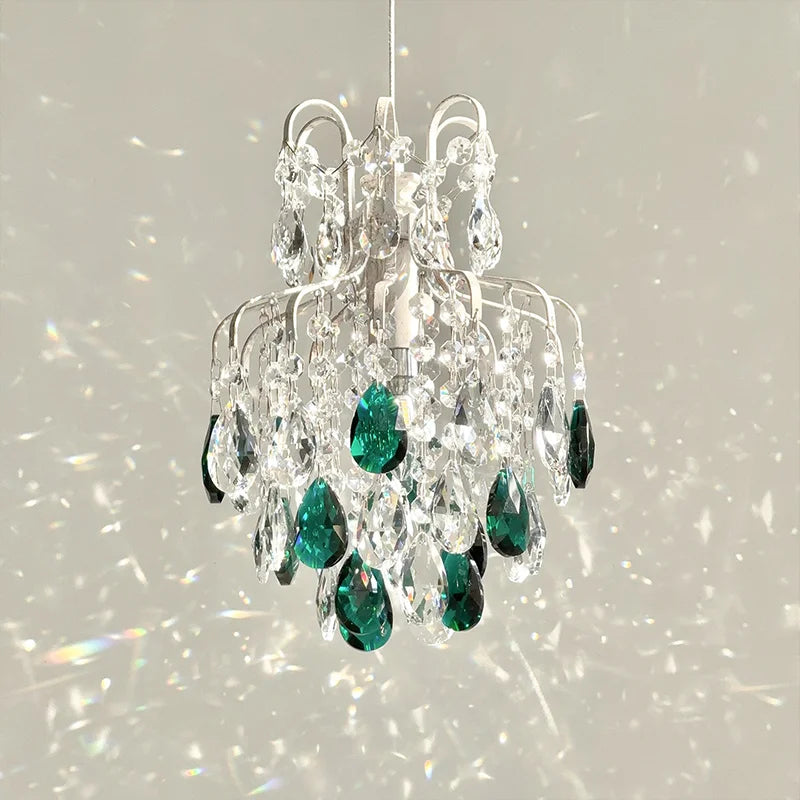 Modern Luxury Colorful Crystal Bedside Led Pendant Lights Home Decor Bedroom E14 Suspend Lamp Bar Hanging Lamp Led Luminarias