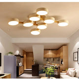 Nordic Creative Macaron Log LED Ceiling Light Bedroom Living Room Chandelie Modern Villa Restaurant Interior Lighting Decoration