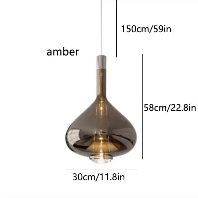 Nordic Restaurant Designer Glass Pendant Light Simple Creative Coffee Hall Background Decor Lamps Living Room Bedroom Droplight
