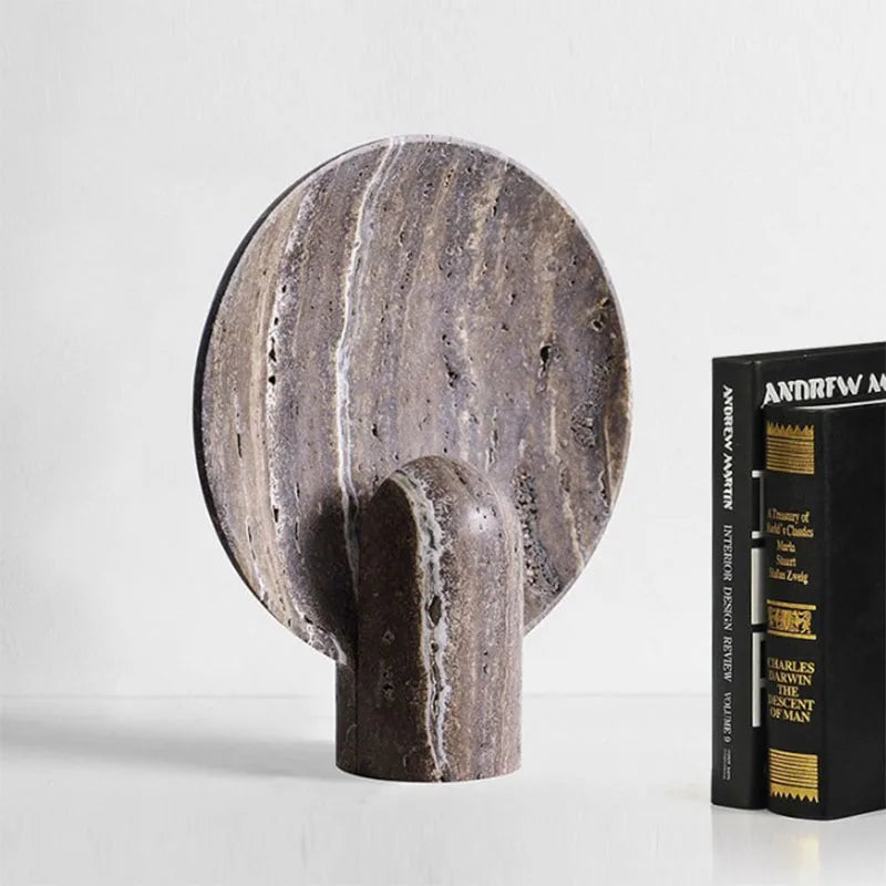 Luxury Nordic LED Desk Lamp | Dark Travertine Style Resin Light for Home Decor