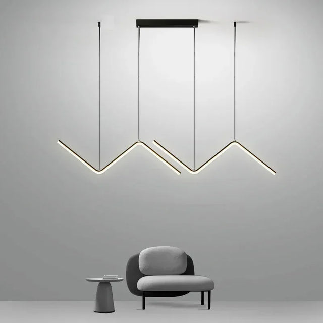 Modern LED Pendant Light Nordic Gold Hanging Chandelier For Tubular Restaurant Kitchen Office Coffee  Indoor Decorative Lamps
