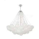 Nordic Frosted Glass Ball Chandelier for Dining Living Room Decoration Gold Black Bubble LED Pendant Lights Hanging Lamp