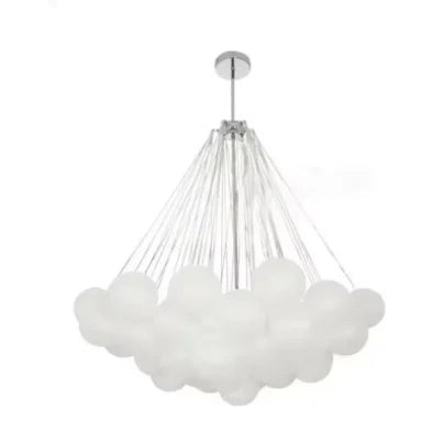 Nordic Frosted Glass Ball Chandelier for Dining Living Room Decoration Gold Black Bubble LED Pendant Lights Hanging Lamp