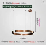 Modern Salon Design Ring Ceiling Chandelier Dining Room Pendant Lamp Bedroom Home LED Lighting Fixtures