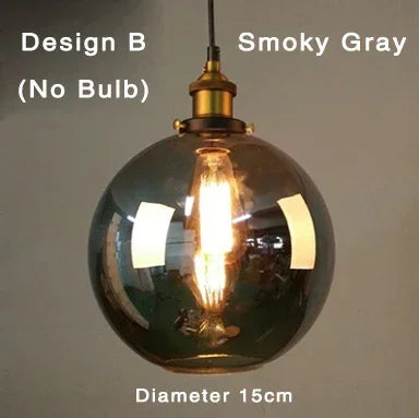 Clear Gray Amber Colour Vintage Pendant Lights Dining Glass Hanging Lamp Russia Loft Luminaire Modern Bedroom Light Fixture