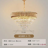 Nordic Luxury Crystal Chandelier Round Pendant Light LED for Living Room Hotel Lobby Hallway Modern Home Decor Hanging Lamp