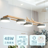 Nordic Log Style Restaurant Pendant Light FixtureDining Table Bar Chandelier LED Minimalism Solid Wood Modern Strip Home Decor