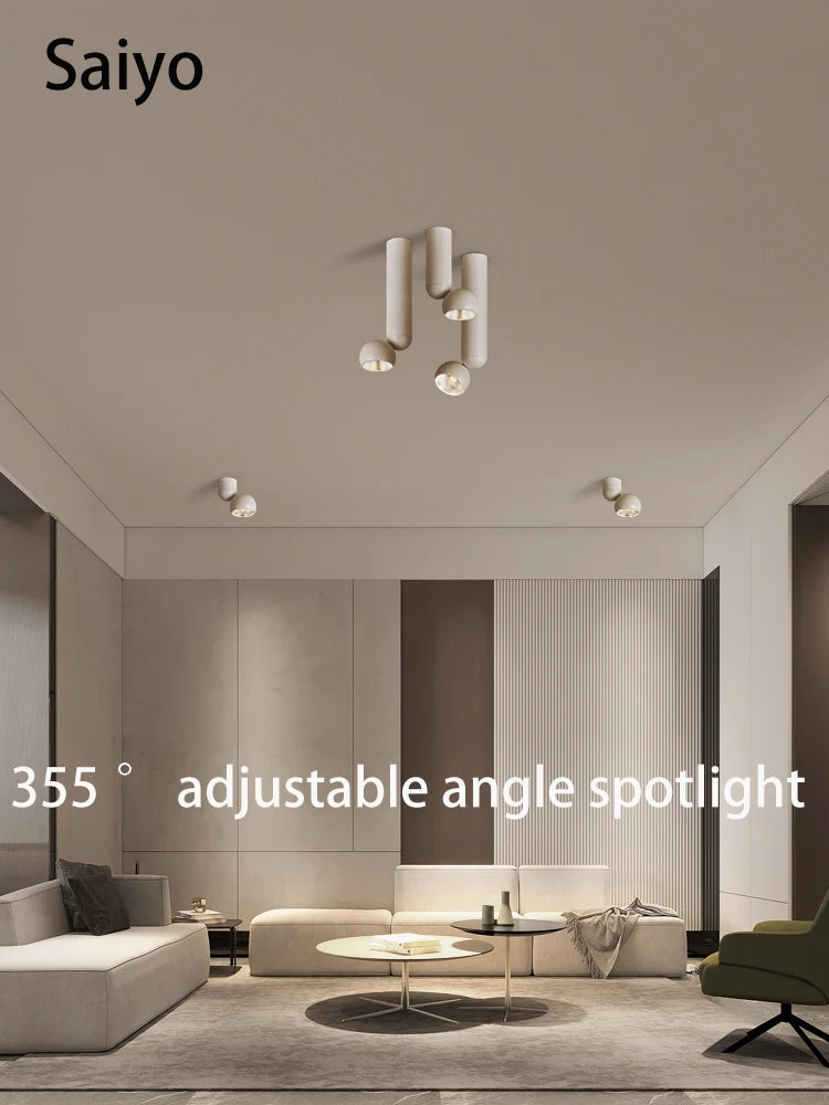 High CRI 90+ LED Surface Spotlight - 355° Rotatable Ceiling Spot Lamp