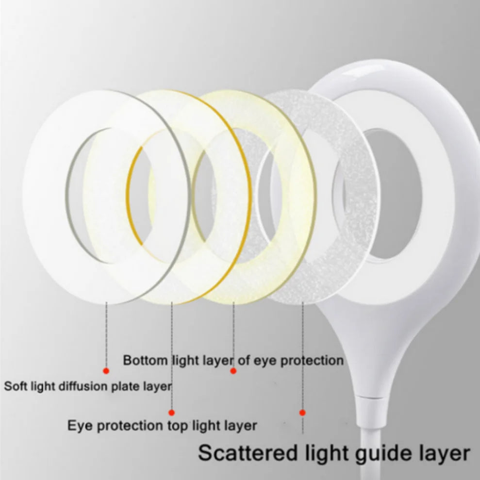 USB Direct Plug Portable Lamp Dormitory Bedside Lamp Eye Protection Student Study Reading Available Night Light
